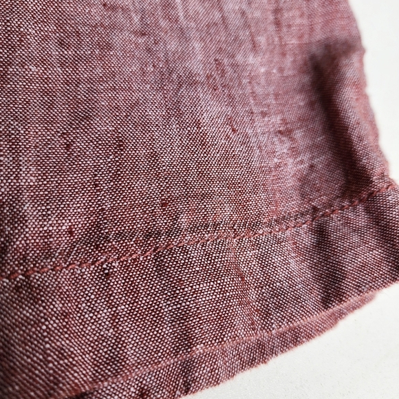 Cynthia Rowley Womens Pink 100% Linen Wide Leg Capri Pants Loose Pockets Sz L - Picture 2 of 11